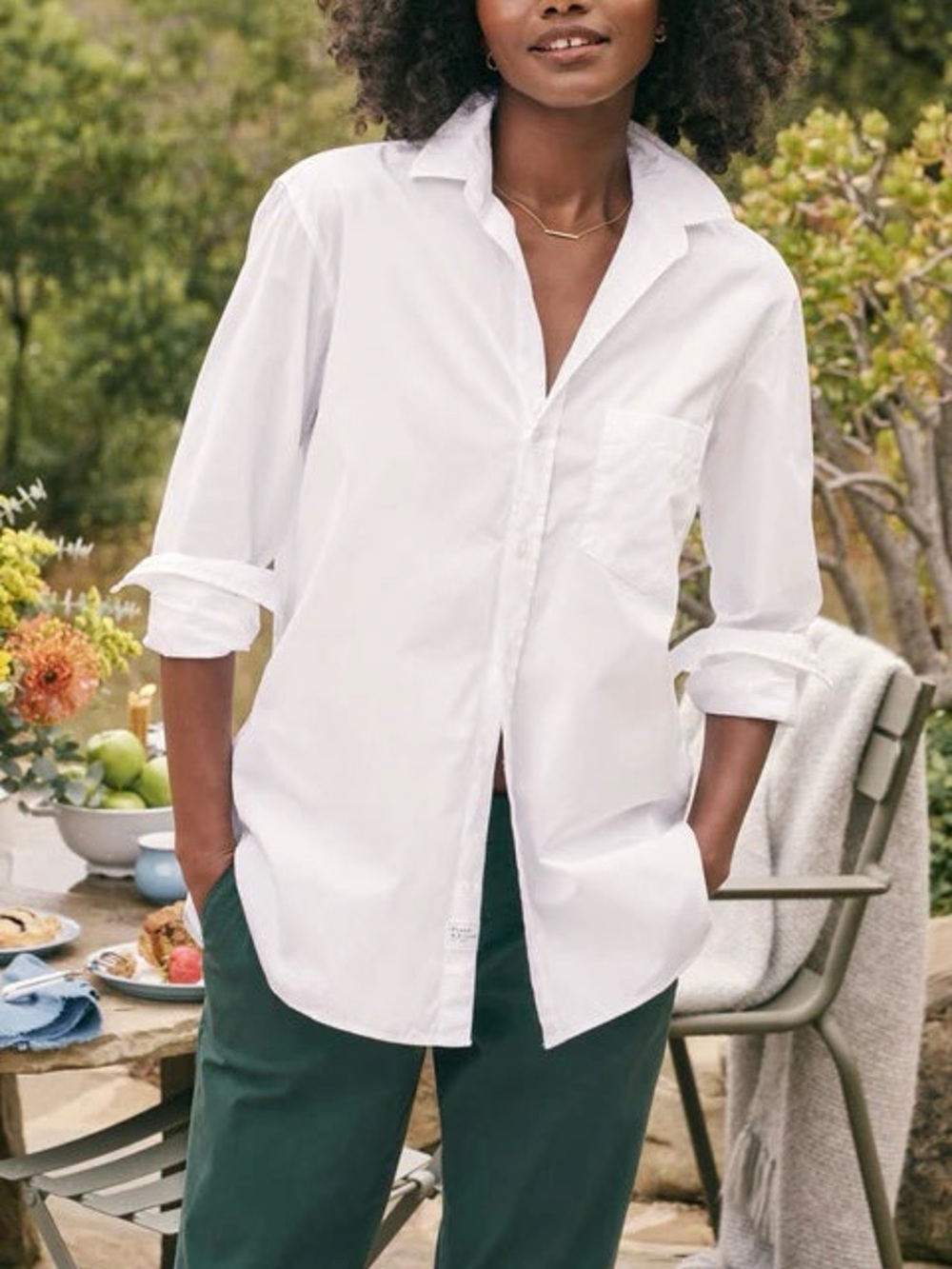 Frank & Eileen White Relaxed Button-Down Shirt